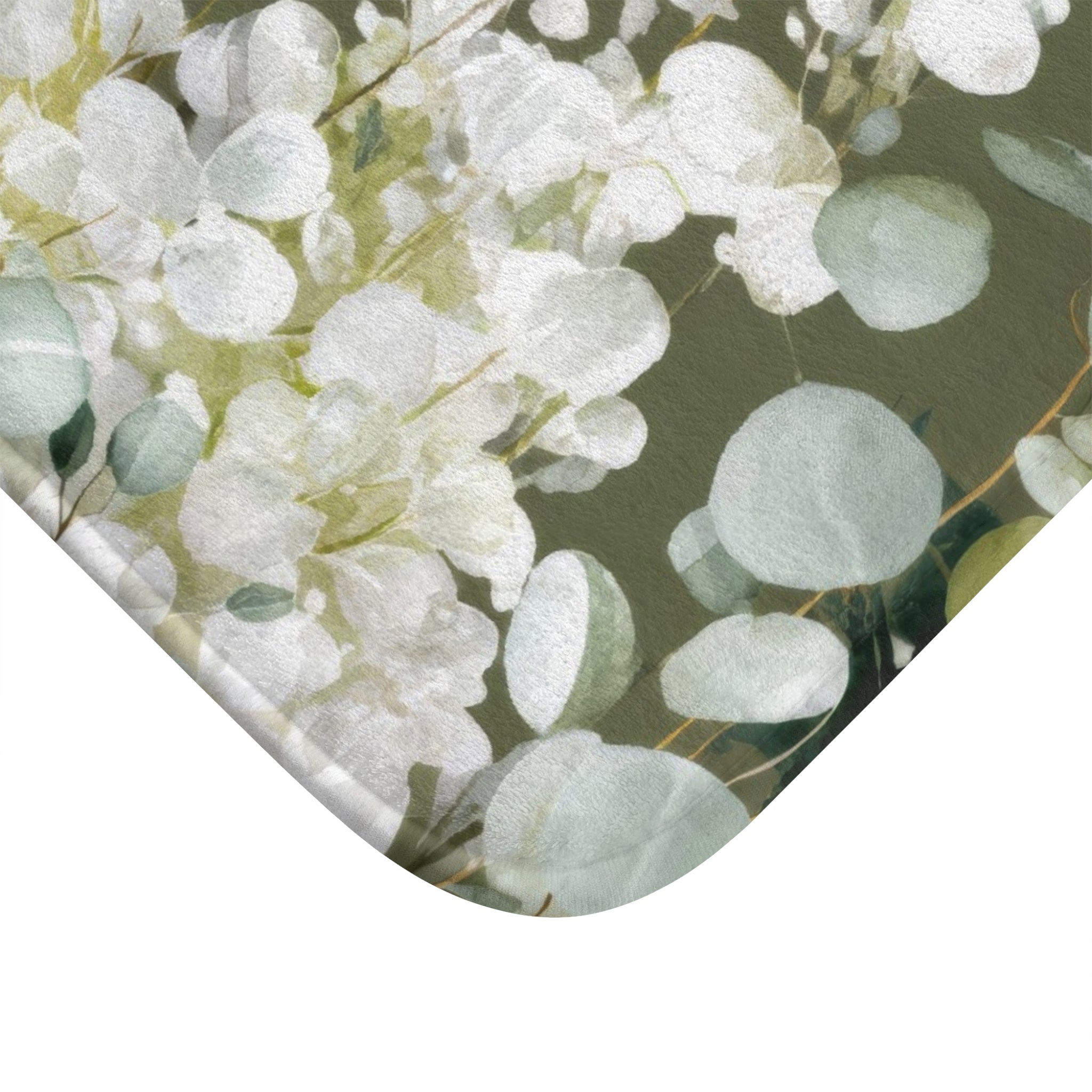 Moss Green Eucalyptus Bath Mat, Sophisticated Organic Bathroom