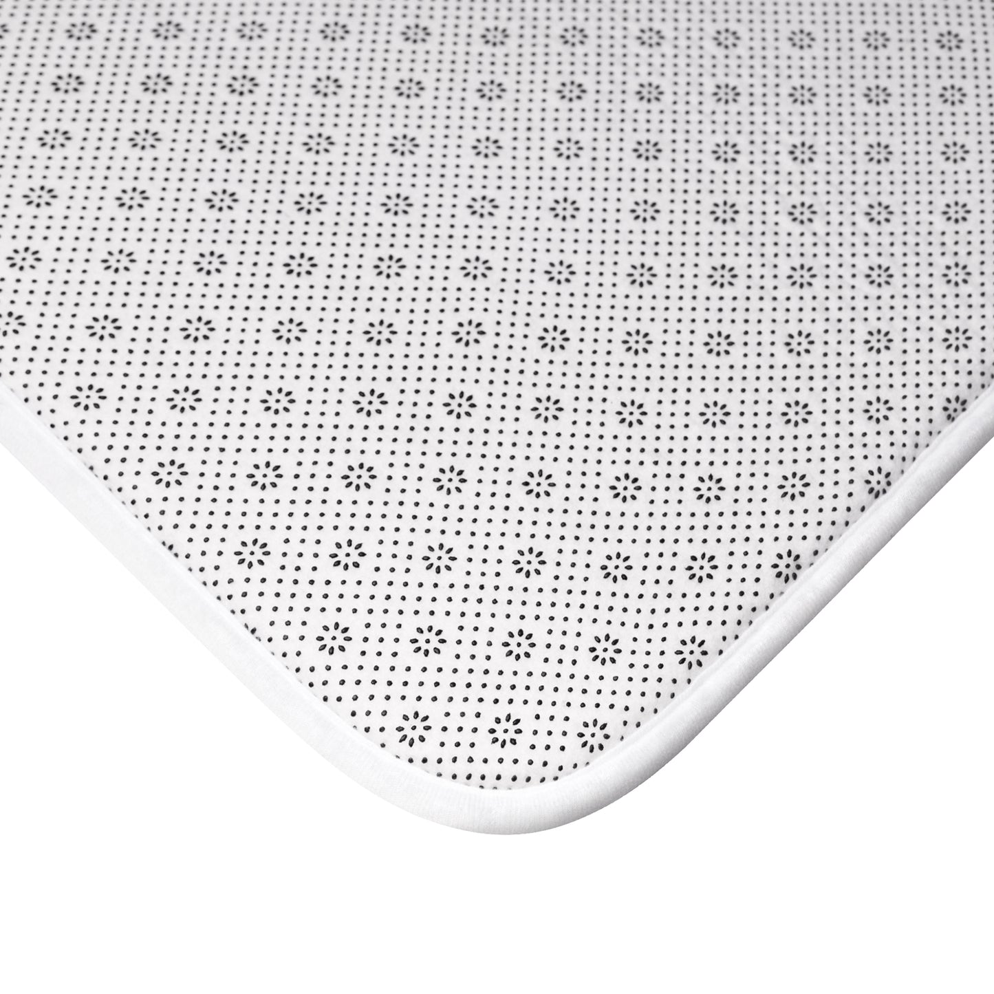 Minimalist Wildflower Bath Mat, Retro Boho Bathroom Decor