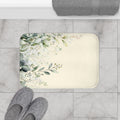 Soft Sage and Cream Eucalyptus Bath Mat, Modern Organic Spa Bathroom