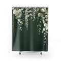 Dark Green Eucalyptus Shower Curtains, Boho Botanical Bathroom Decor