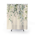 Watercolor Sage and Cream Eucalyptus Shower Curtains, Boho Bathroom Decor