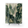Monstera Shower Curtains, Tropical Botanical Bathroom Decor