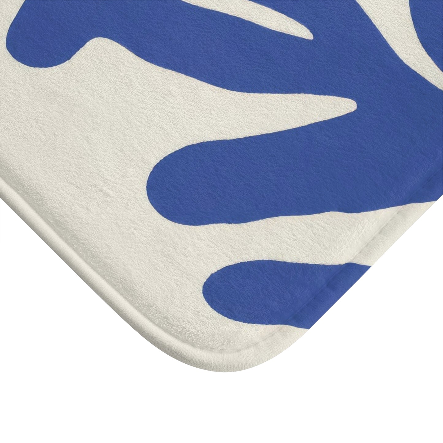 Matisse Coral Bath Mat, Blue Abstract Coastal Bathroom Decor